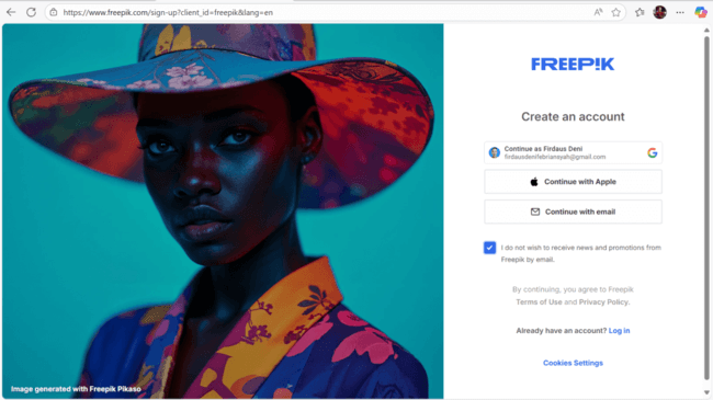 Daftar Freepik