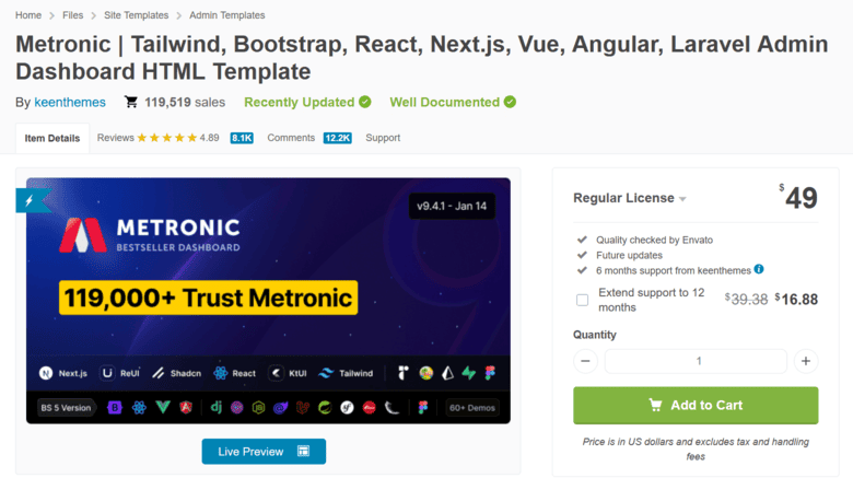Metronic admin theme