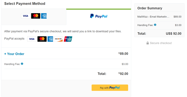 PayPal peyment method